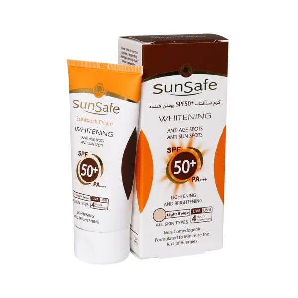 کرم ضد آفتاب SPF50 سان سیف بژ روشن کننده